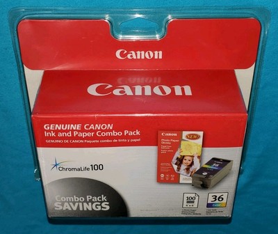 Canon CLI-36 Ink & 4''x6'' (100) Paper Combo Pack NEW SEALED ***FREE SHIPPING***