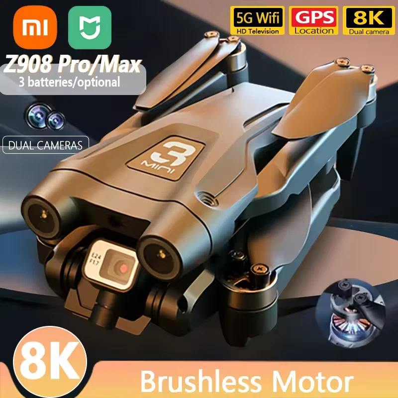 DRONE XIAOMI 8K FPV 2 CAM BRUSHLESS 15-18min VOLO WIFI RC PIEGHEVOLE - Imagen 2 de 4