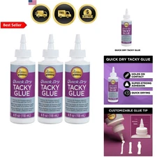 Quick Dry Tacky Glue All Purpose Craft Adhesive Fast Dry Multi 3 Pack