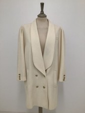 Vintage 1980s Mansfield coat oversized cream wool blend blazer overcoat #V4