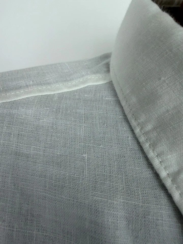 Camisa Tommy Bahama Hombres XL Elástica Lino Koi Mar Hawaiian Resort Preppy Marfil Foto 4 de 4