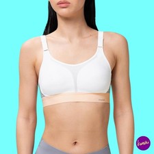 TRIACTION Women's Extreme Lite Ex Sports Bra, Non-Wired, White, UK 36D EU 80D