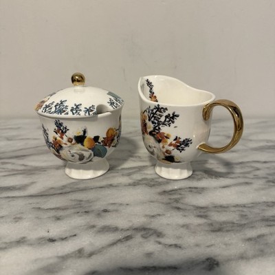 Anthropologie Botanica Floral Sugar Pot Creamer Spoon Set