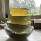 PYREX Cinderella Nesting Mixing Bowl Set w/ Handles 4pc Green Yellow White — photo 4