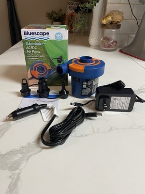 Bluescape Sidewinder AC/DC Air Pump Inflate And Deflate 3 Valve Adapters.