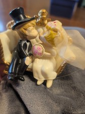 Wedding Cake Topper Wilton Inc. Vintage 1970 Bride Bouquet And Groom Top Hat