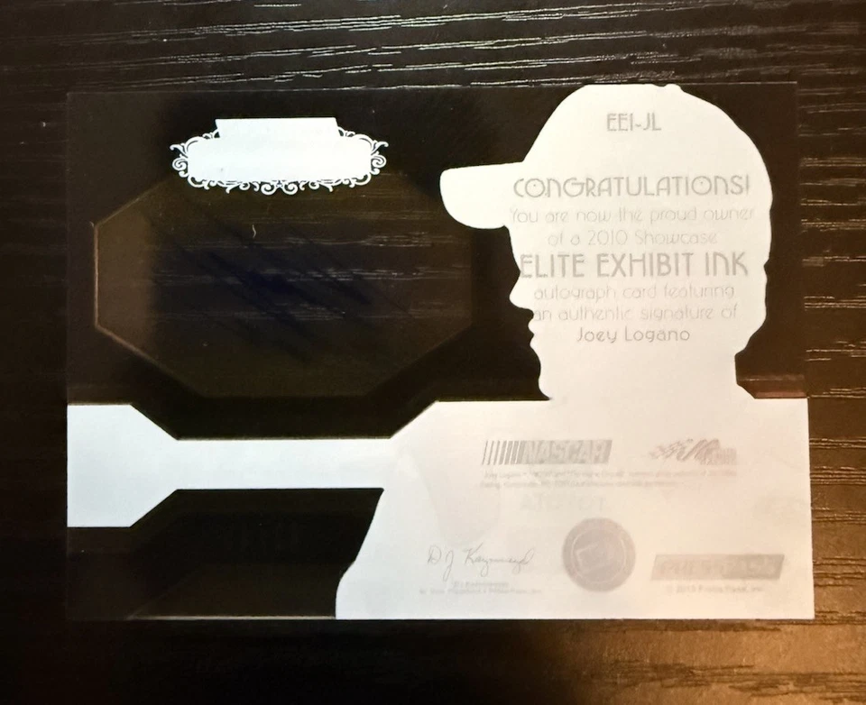 2010 Press Pass Showcase Joey Logano Elite Exhibit Autograph On Card Auto # /45 - Image 2 of 2