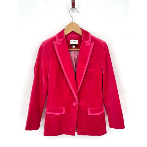 J. Crew Collection Pink Willa Blazer Jacket in Tipped Stretch Velvet size 0 - Picture 3 of 11