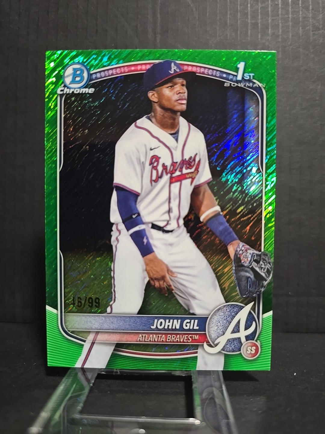2025 Bowman Chrome - John Gil #BCP-172 Green Shimmer Refractor 46/99 1st Bowman