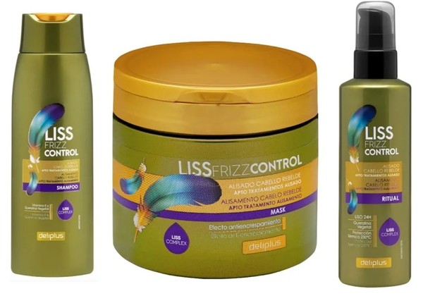 Pack 3 Champú 400 ml + Mascarilla 400 ml + Hidrocrema 200 ml Liss Frizz Control 