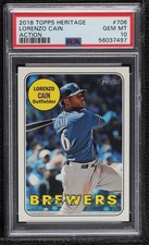 2018 Heritage High Number Action Image Variation Lorenzo Cain PSA 10 GEM MT 11rv