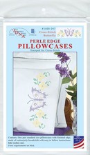 Jack Dempsey Stamped Pillowcases W/White Perle Edge 2/Pkg-XX Butterflies