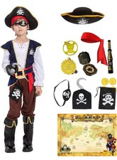 Toddler 3T Boys Pirate Costume - 12 Pieces With Hat New