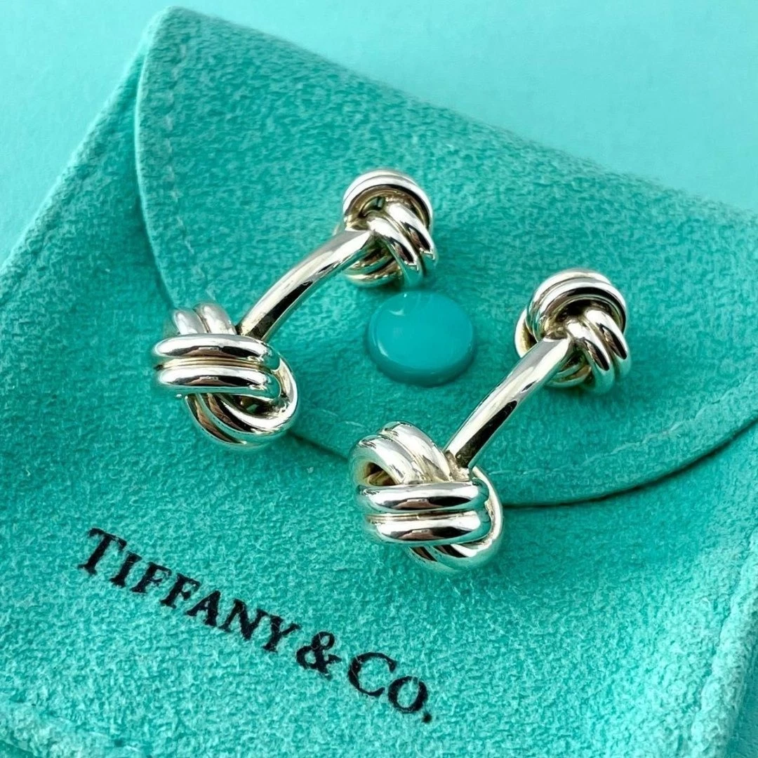 Tiffany & Co. ノットデザイン カフリンクス 925 750 Tiffany Knot In Men's Cufflinks for sale | eBay