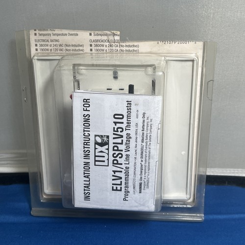 LUX ELV1 PSPLV510 Programmable Baseboard Heat Thermostat (Heating Only) - Picture 2 of 4