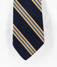 Brooks Brothers Tie Repp Silk Stripe 50s Ivy Trad 51" long Untipped Unlined