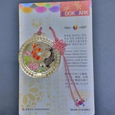 Souvenir Round Fish Lotus Shape Character Vintage Metal Bookmark Tourism Gift
