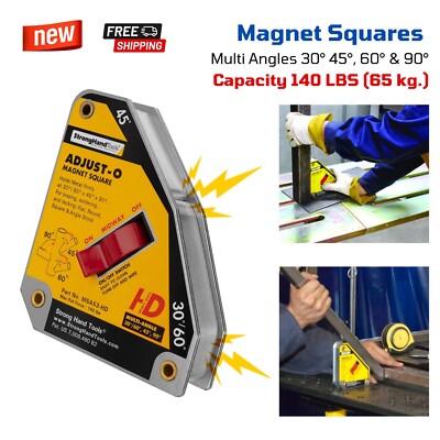 Heavy Duty Welding Magnet Square On/Off Switch Pull Force 140lbs Metal ...