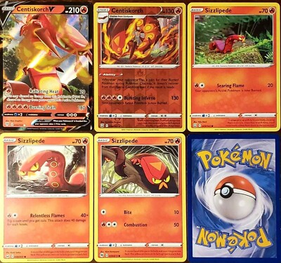 5x) CENTISKORCH SIZZLIPEDE - Pokemon Cards Collection Set | eBay