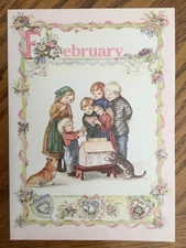 MINT 1990s Unused Vintage Tasha Tudor Valentine Corgi Greeting CARD Jenny Wren