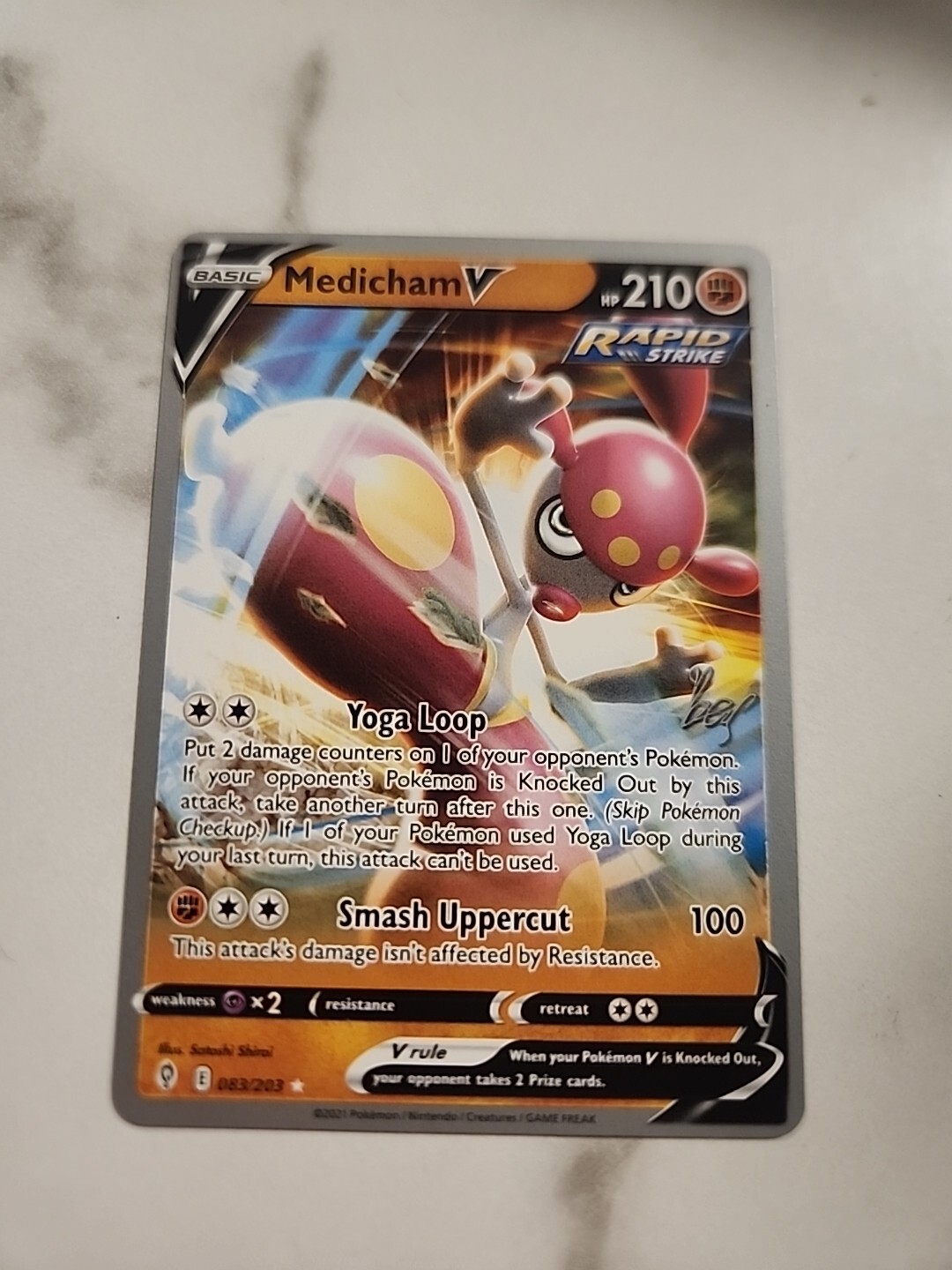 Medicham V 083/203 - Evolving Skies - Pokemon TCG Ultra Rare NM World Champ 2022