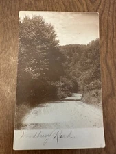 RPPC Woodbury Road Dirt Path Trees Rural Americana Real Photo c1911