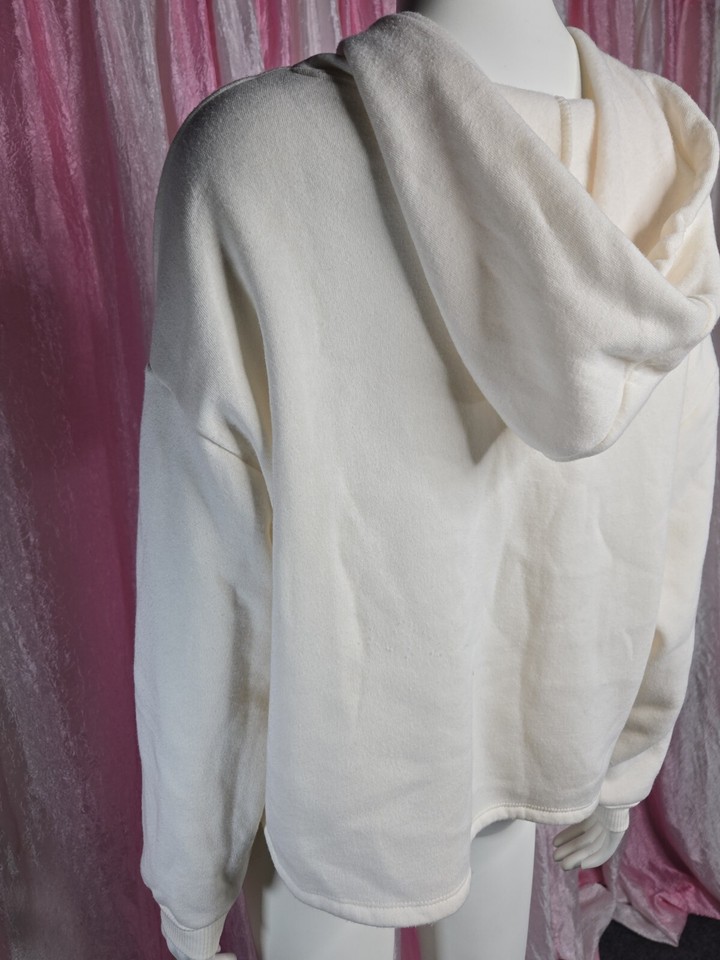 PreLoved Disney Micky Minnie Mouse Cream Cropped Sweatshirt Hoodie