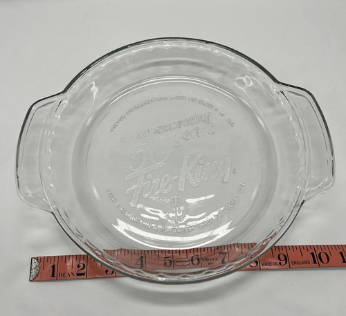 Anchor Hocking FIRE-KING Pie Plate - 50th Anniversary - Clear Glass - Picture 2 of 2