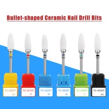 Bullet-shaped Ceramic Nail Drill Bits Nail Art Electric Rotary File Manicure