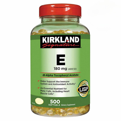 KIRKLAND SIGNATURE VITAMIN E 400 I.U. 500 SOFTGELS .