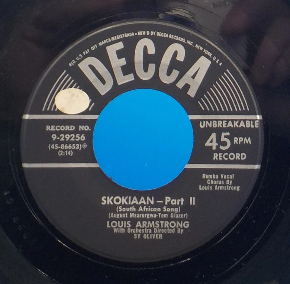 Louis Armstrong 45 Skokiaan Part 1 / Part 2 EX C7 - Image 2 of 2