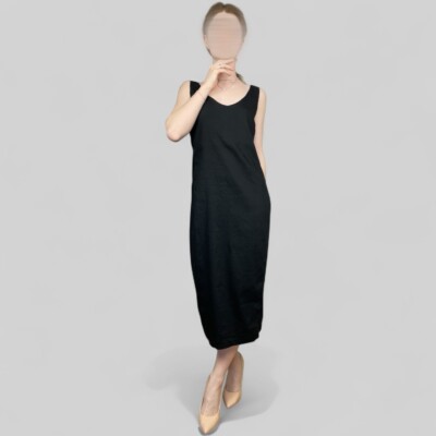Annette Grtz Women's Black Linen Pencil Midi Tank Dress  Size 36EU / 4US  / 8UK | eBay