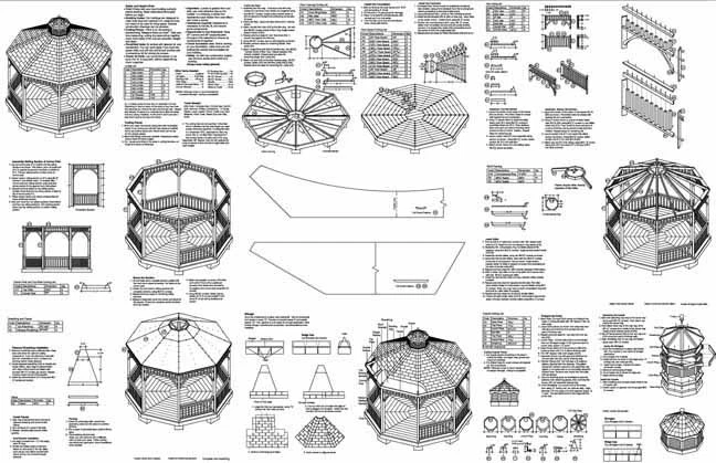 12' Classic Octagon Gazebo Do It Yourself Plans, Material List Included #10012 - Image 2 of 2