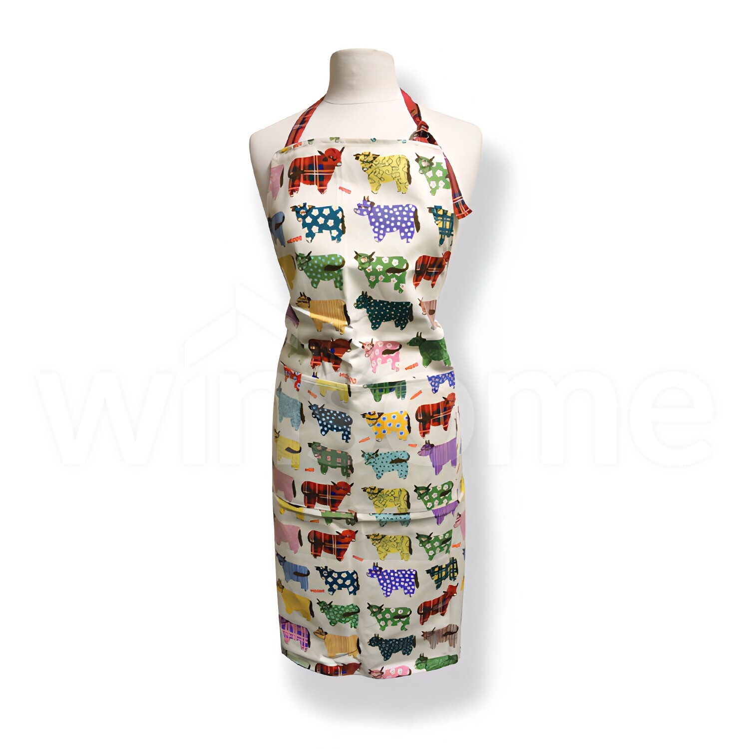 Chef Aprons Cow Front Pocket Butcher Cooking BBQ Women Aprons Cotton Unisex Gown