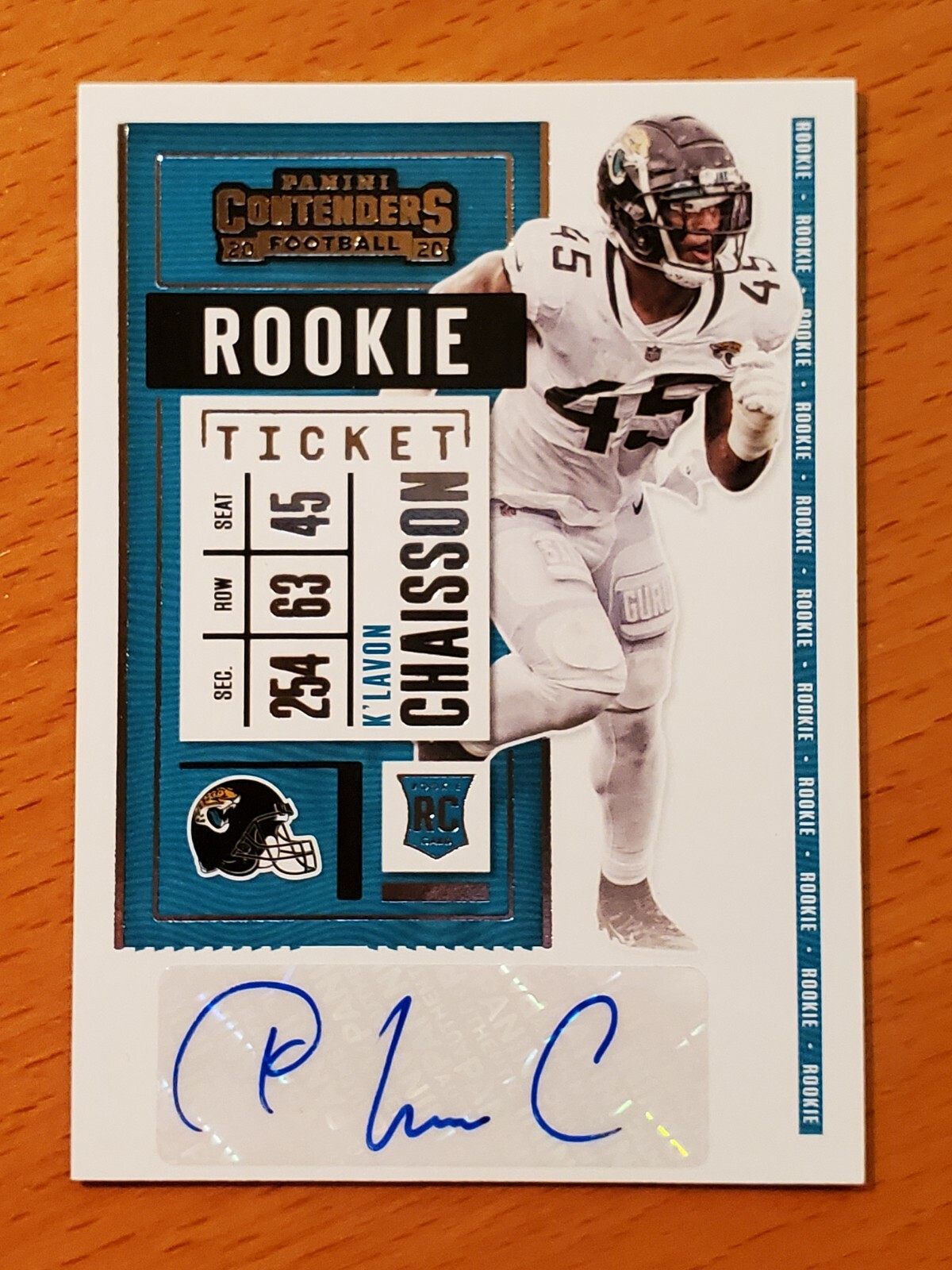 2020 Contenders #150B K'Lavon Chaisson LSU Jaguars Rookie Auto Variation SP