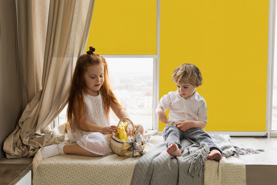 Innenrollos Sonnenschutz Schnurzug Für Fenster Jalousie Leuchtendes Orange - Bild 3 von 4