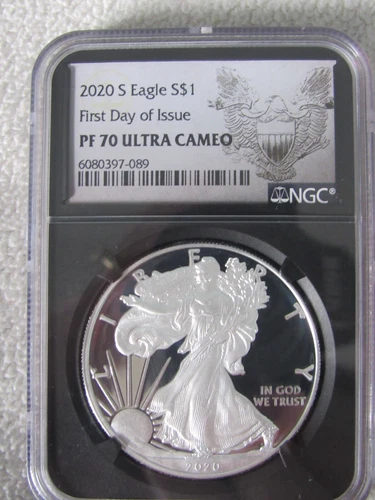 2020 S American Silver Eagle NGC PF70UC First Day of Issue Release