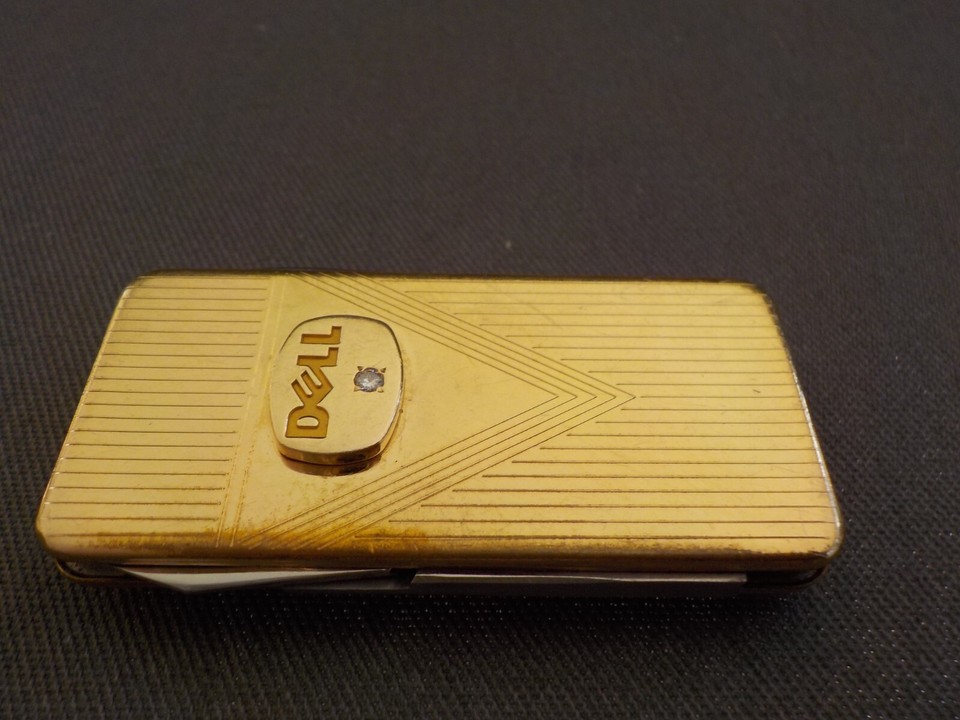 Dell Diamond & 1/20 12K Gold Filled Money Clip/Pocket Knife/Scissor