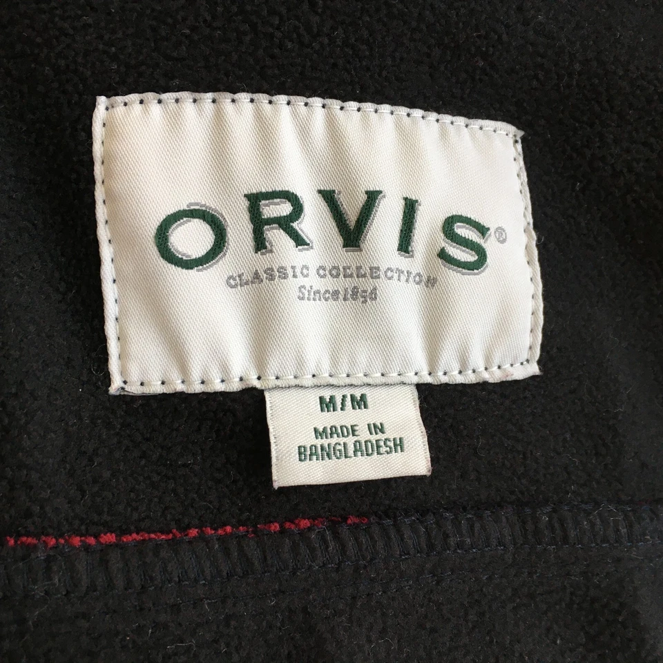 ORVIS Red Black Checks Logo Snap Button Flannel Shirt Jacket Womens sz Medium - Image 2 of 4