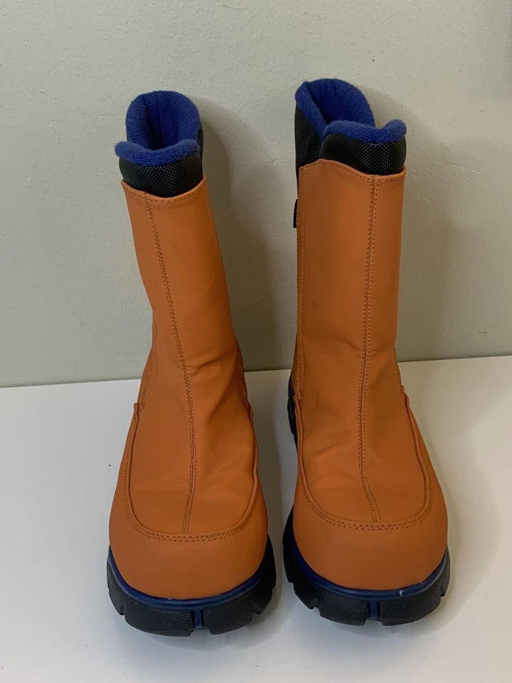 Lands' End Youth Boys Girls Size 5M Orange And Blue Winter Snow Rain Boots - Image 2 of 4