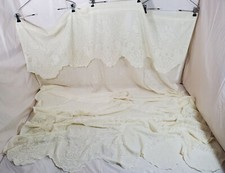 Set of 2 Vintage Window Curtains Beige Color 56 W X 82 inches L 100 Polyester