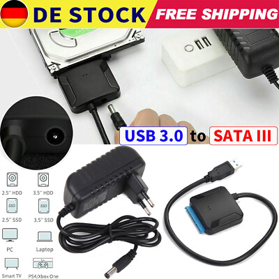 USB 3.0 zu SATA Adapter Konverter für 2,5'' 3,5'' SATA Externe HDD SSD Festplatten