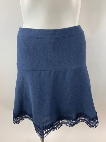 Ann Taylor Steel Blue Flounce Hem Skirt 12 Excellent
