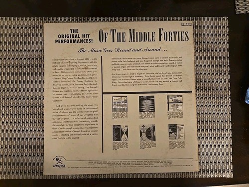 The Original Hit Performances! The Middle Forties Record 1959 Decca DL 4002 VG/G - Picture 2 of 8