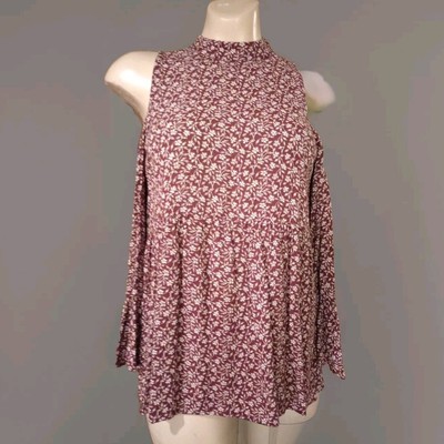 NWT $40 American Eagle Outfitters Top Keyhole Back Cold Shoulder Sleeve Sz XS