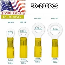 Heat Shrink Electrical Wire Connectors 12-10AWG Ring Spade Crimp Terminals