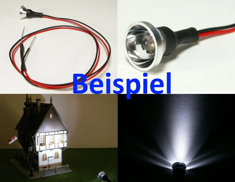 LED Reflektor 12mm für 5mm LEDs als Flutlichtstrahler Scheinwerfer 10 Stück S103 - Bild 3 von 4