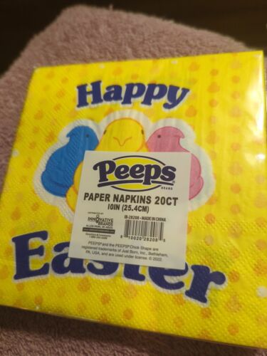 Kit de servilletas de papel pequeño Peeps amarillo feliz Pascua y cupcakes nuevo - Imagen 3 de 5