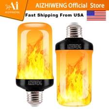Led Flame Light Bulb, 2 Pack E26 Flickering Light Bulbs with 4 Modes, Faux Flame