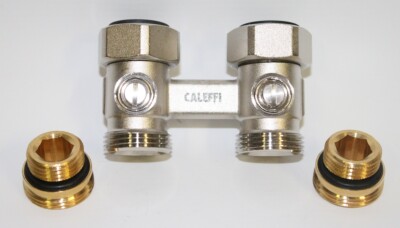 Cosmo Hahnblock 1/2''x3/4'' DG Zweirohranschluss - 301041